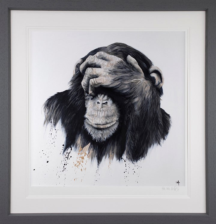 See No Evil Framed Print on Paper by Artist Dean Martin (The Mad Artist)