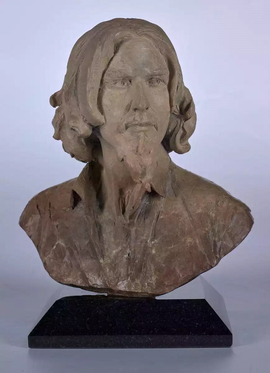 Self Portrait Bust Bronze Sculpture by Artist Fabian Perez