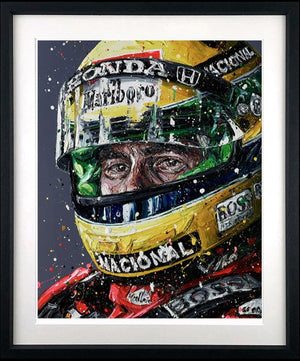 Senna 2018 Framed Signed Limited Edition Print on Paper by Artist Paul Oz