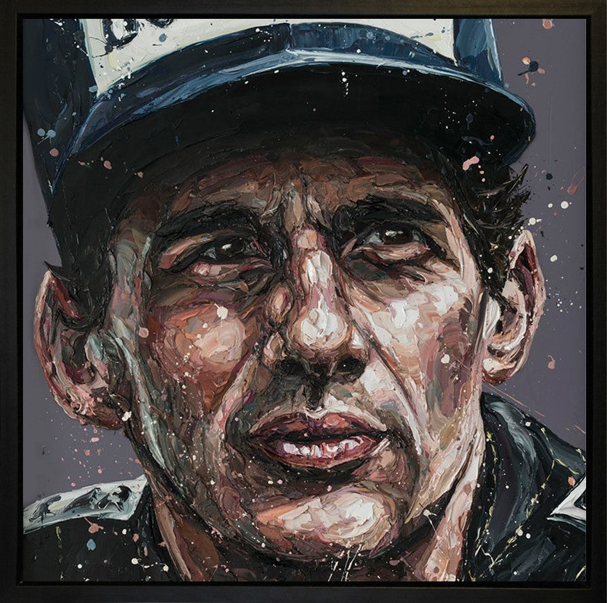 Senna 85 Framed Limited Edition Embellished Boxed Canvas by Artist Paul Oz