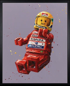 Senna Lego Framed Limited Edition Embellished Print on Canvas by Artist Paul Oz