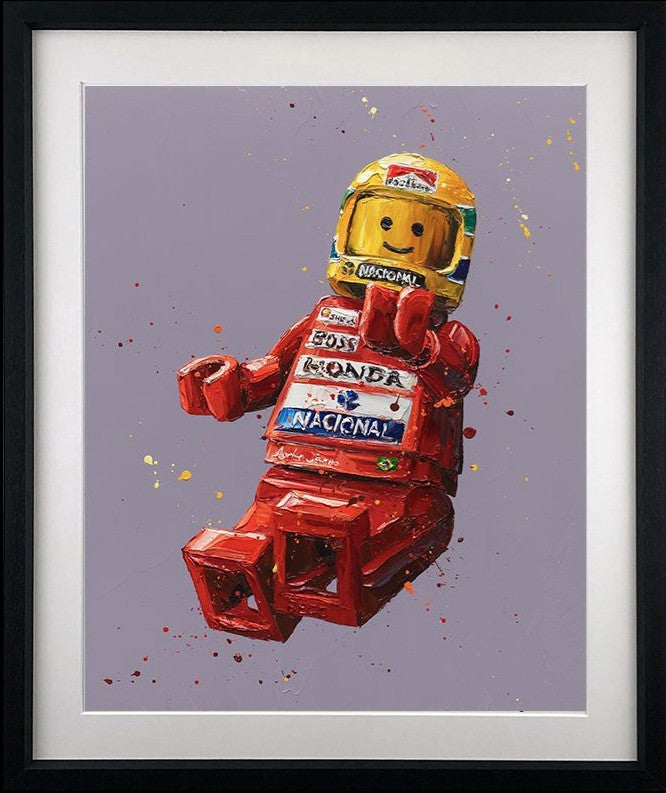 Senna Lego Framed Signed Limited Edition Print on Paper by Artist Paul Oz