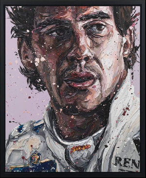 Senna Williams 18 Framed Limited Edition Embellished Print on Canvas by Artist Paul Oz