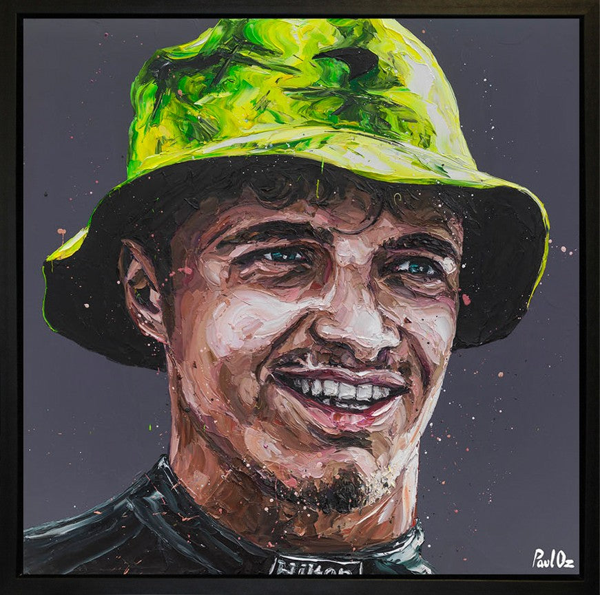 Silverstone Lando Framed Limited Edition Embellished Boxed Canvas by Artist Paul Oz