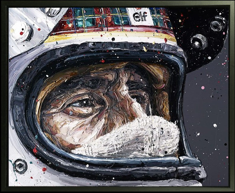 Sir Jackie Stewart Framed Limited Edition Embellished Print on Canvas by Artist Paul Oz
