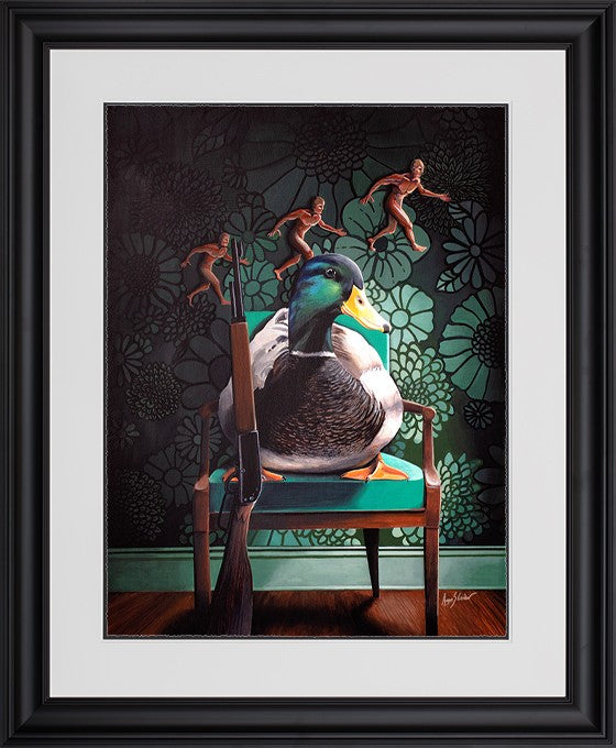 Sitting Duck Framed Signed Limited Edition Print on Paper by Artist Angus Gardner