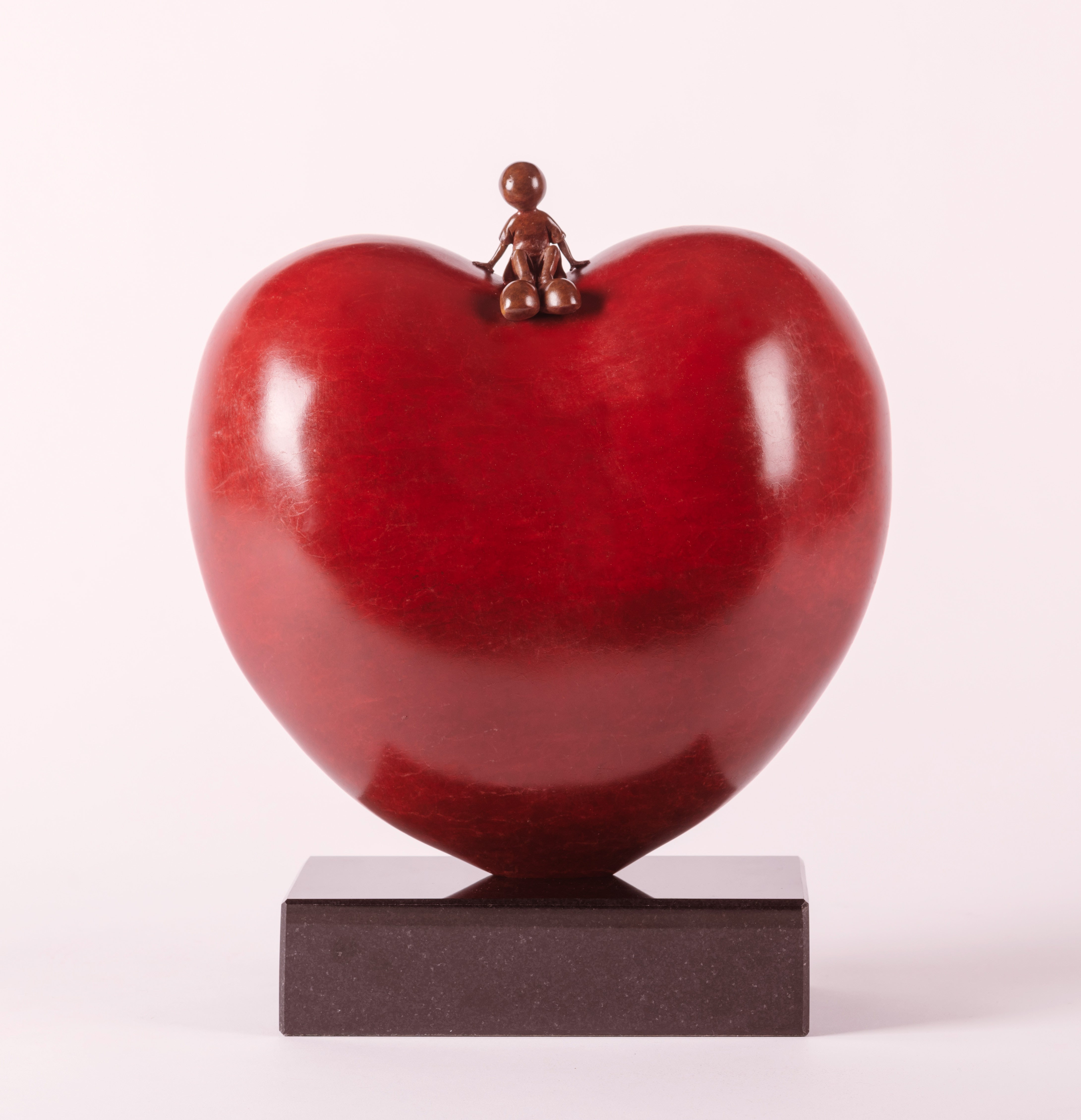 Sitting on Love Limited Edition Bronze Sculpture by Artist Mackenzie Thorpe 