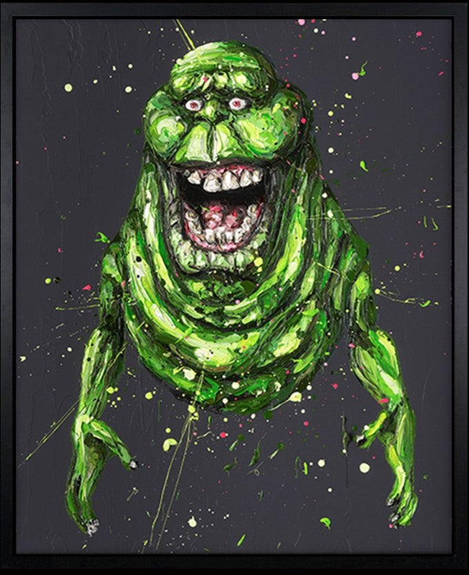 Slimer Framed Signed Limited Edition Print on Canvas by Artist Paul Oz