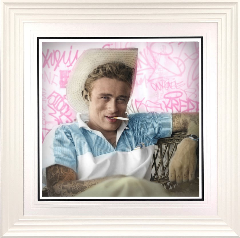 Smoking Gun James Dean - Colour Framed Print on Paper by Artist JJ Adams