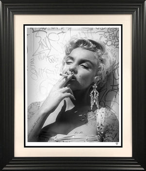 Smoking Gun Marilyn Framed Print on Paper by Artist JJ Adams