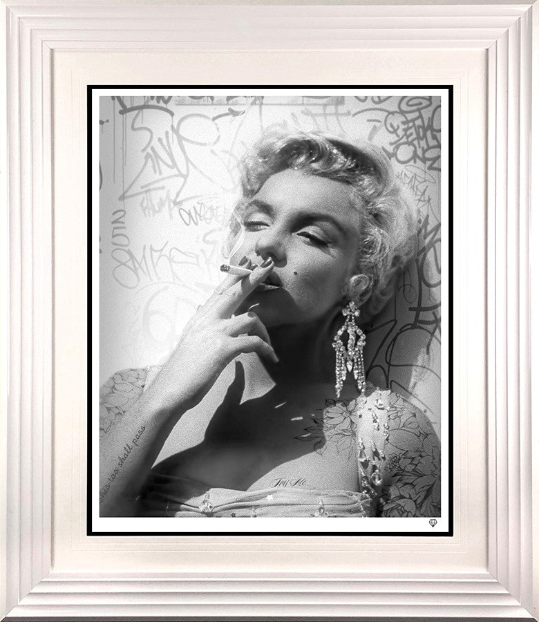 Smoking Gun Marilyn Framed Print on Paper by Artist JJ Adams