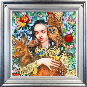 Snow White Framed Mixed Media Print by Artist Kerry Darlington