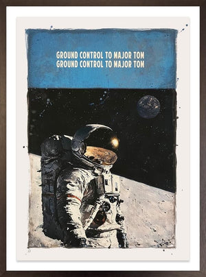 Space Oddity Remastered Framed Limited Edition Print on Paper by Artist Linda Charles