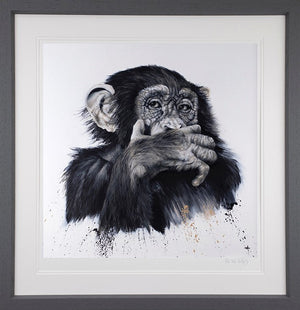 Speak No Evil  Framed Print on Paper by Artist Dean Martin (The Mad Artist)