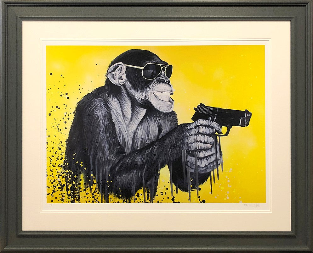 Speak To The Monkey Framed Print on Paper by Artist Dean Martin (The Mad Artist)