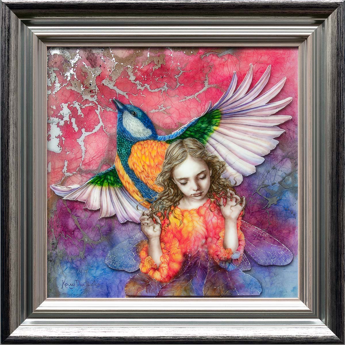 Spring Fae Framed Mixed Media Print by Artist kerry Darlington
