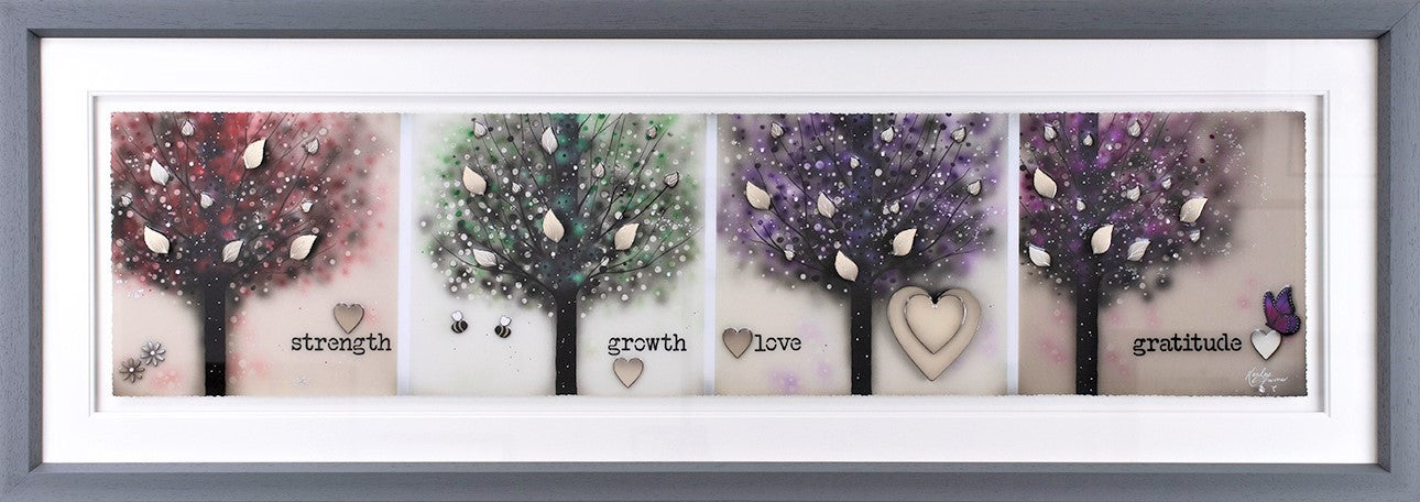 Strength Growth Love Gratitude Framed Print on Paper by Artist Kealey Farmer