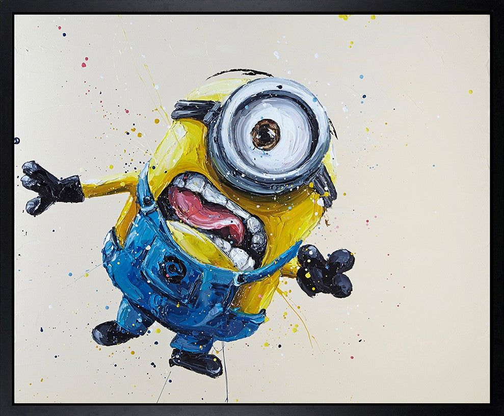 Stuart The Minion Framed Print on Canvas by Artist Paul Oz