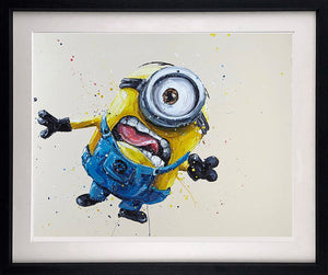 Stuart The Minion Framed Print on Print by Artist Paul Oz