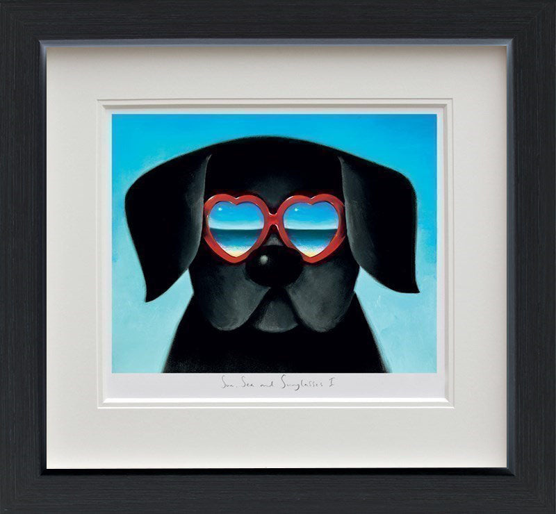 Sun Sea and Sunglasses I Framed Limited Ediiton Print by Artist Doug Hyde