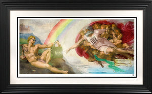 Temptation of God By Dave From Brighton Framed Print on paper by Artist JJ Adams