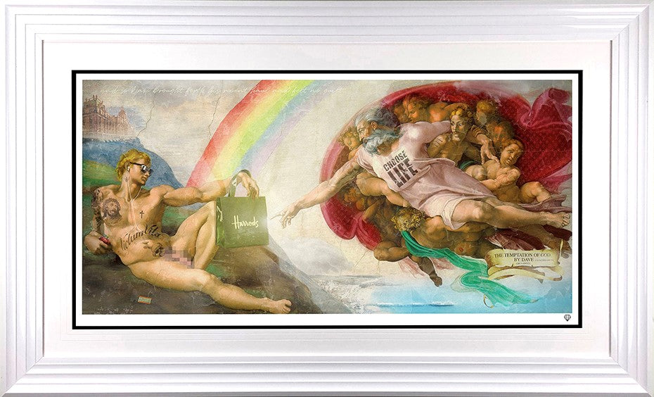 Temptation of God By Dave From Brighton Framed Print on paper by Artist JJ Adams