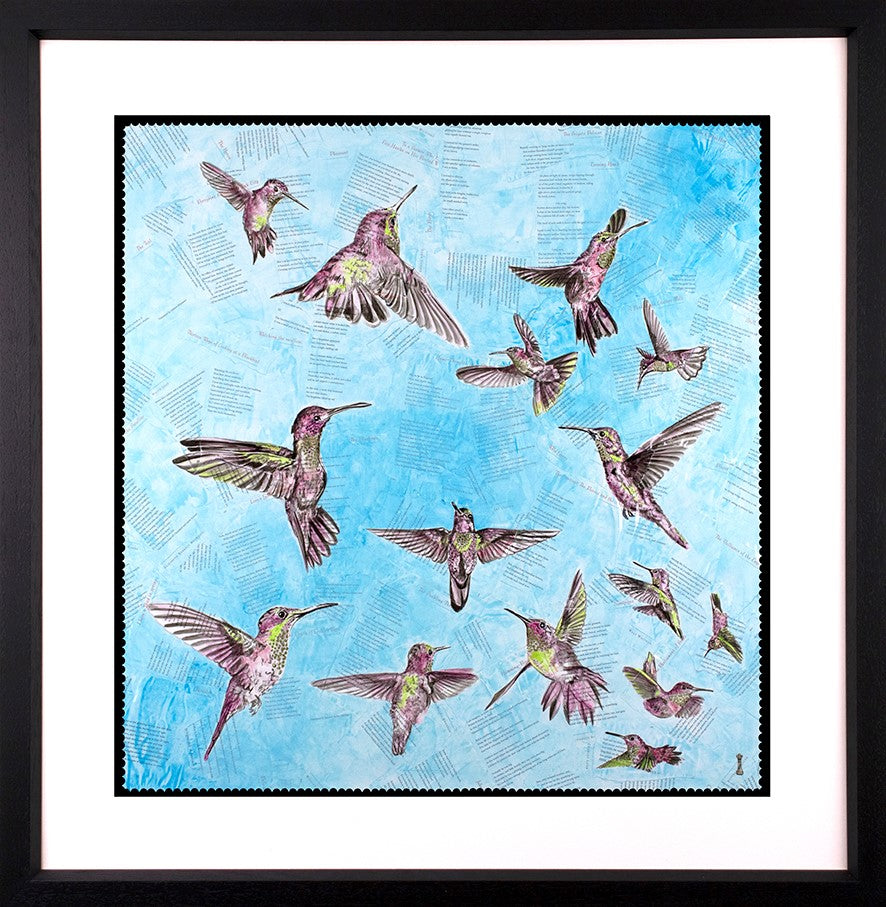 The Breeze Hummingbirds Framed Print by Artist Chess