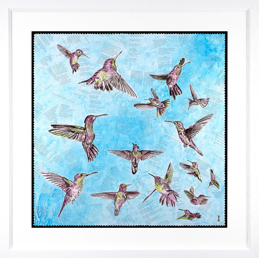 The Breeze Hummingbirds Framed Print by Artist Chess