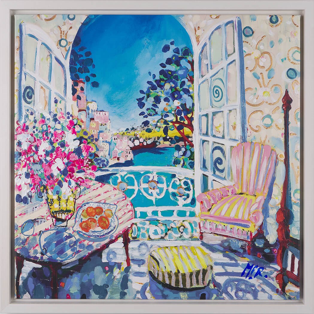 The Joy of Giving Framed Signed Limited Edition Embellished Print on Canvas by Artist Michael F. Rumsby
