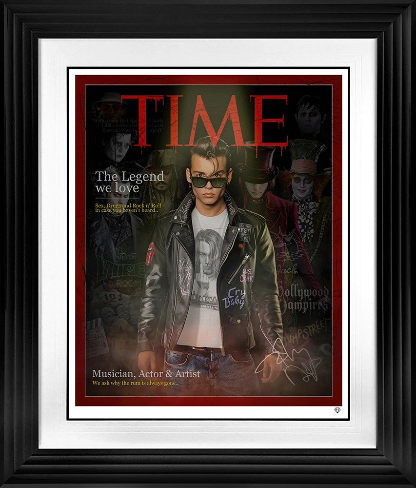 The Legend We Love - Johnny Depp Framed Print on Paper by Artist JJ Adams