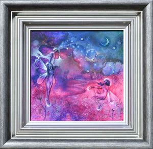 The Night Faeries Framed Mixed Media Print by Artist Kerry Darlington