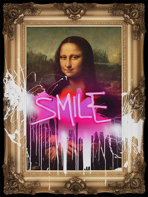  The Prettiest Smile Hides The Deepest Secrets Framed Mixed Media Print on Board By Artist Ghost