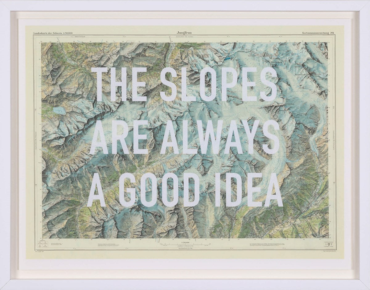 The Slopes Are Always A Good Idea Framed Signed Limited Edition Print on Paper by Artist The Real Hackney Dave