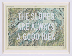 The Slopes Are Always A Good Idea Framed Signed Limited Edition Print on Paper by Artist The Real Hackney Dave