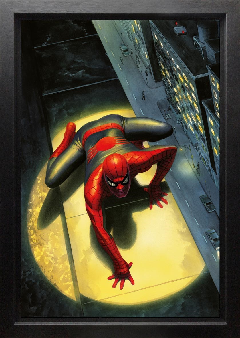 The Spectacular Spiderman Framed Print on Canvas by Artist Alex Ross 