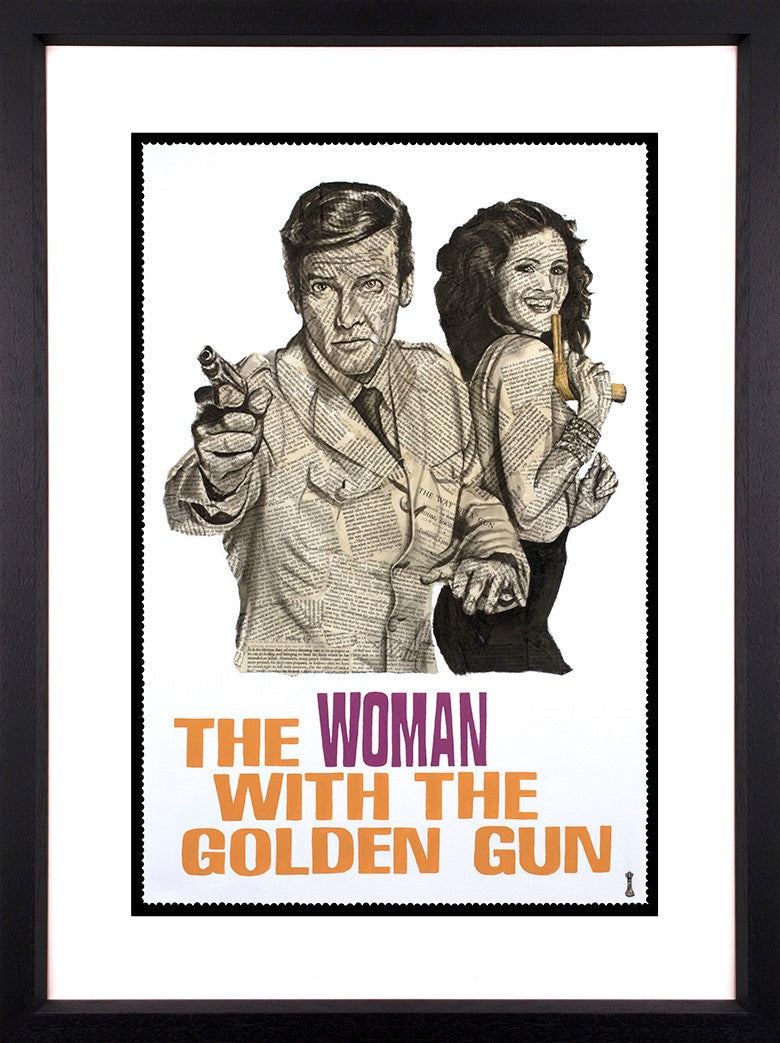 The Woman With The Golden Gun Framed Print by Artist Chess