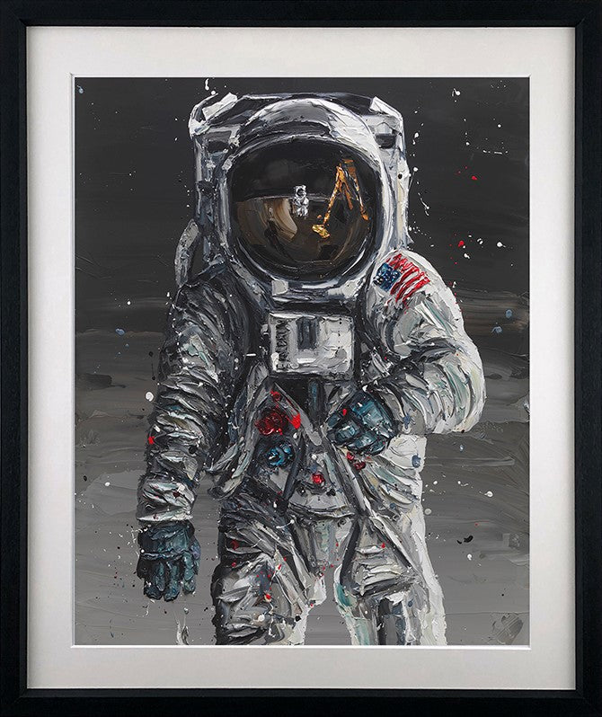 To The Moon Framed Print on Paper by Artist Paul Oz