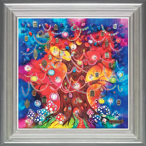 Tree of Light Framed Mixed Media Print by Artist Kerry Darlington