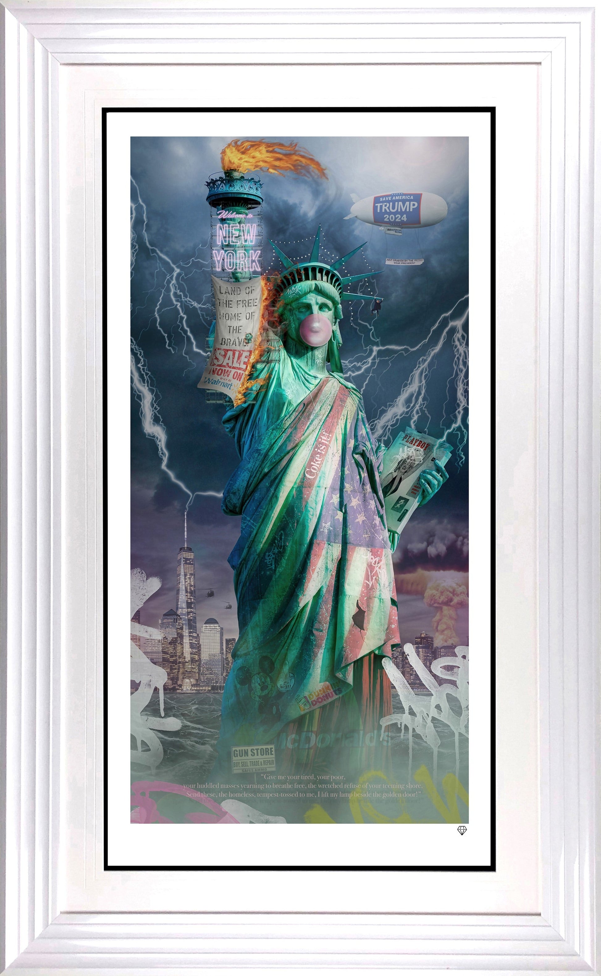 Trumps Liberty Framed Print on Paper by Artist JJ Adams