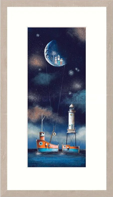 Tug With Gravity Signed Framed Limited Edition Print on Paper by Artist Gary Walton