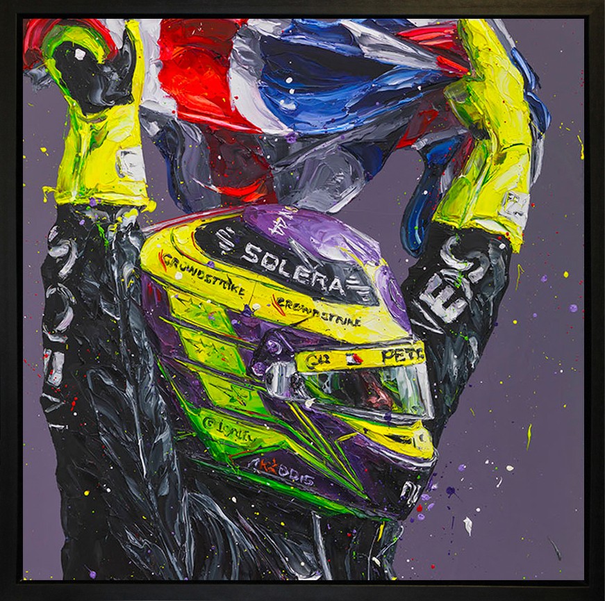 Union Lewis IX Silverstone Framed Limited Edition Embellished Boxed Canvas by Artist Paul Oz