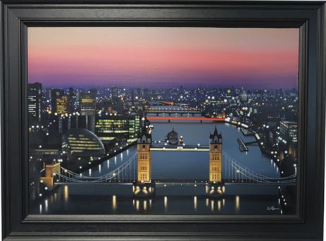 Up River Framed Canvas Print on Board by Artist Neil Dawson