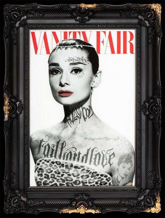 Vanity Fair - Hepburn Framed Mixed Media Print on Board By Artist Ghost