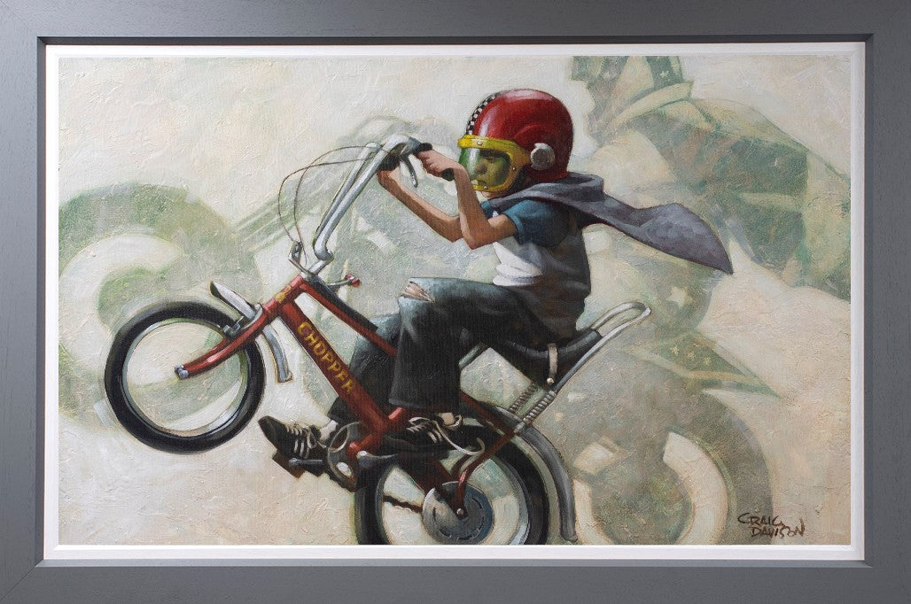 Viva Kidnievel Framed Canvas on Board by Artist Craig Davison