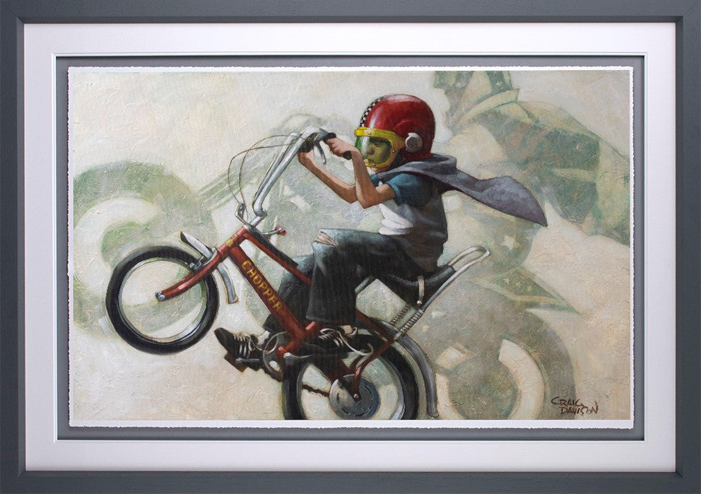 Viva Kidnievel Framed Print on Paper by Artist Craig Davison