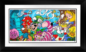 We're All Mad Here Framed Print on Paper by Artist JJ Adams