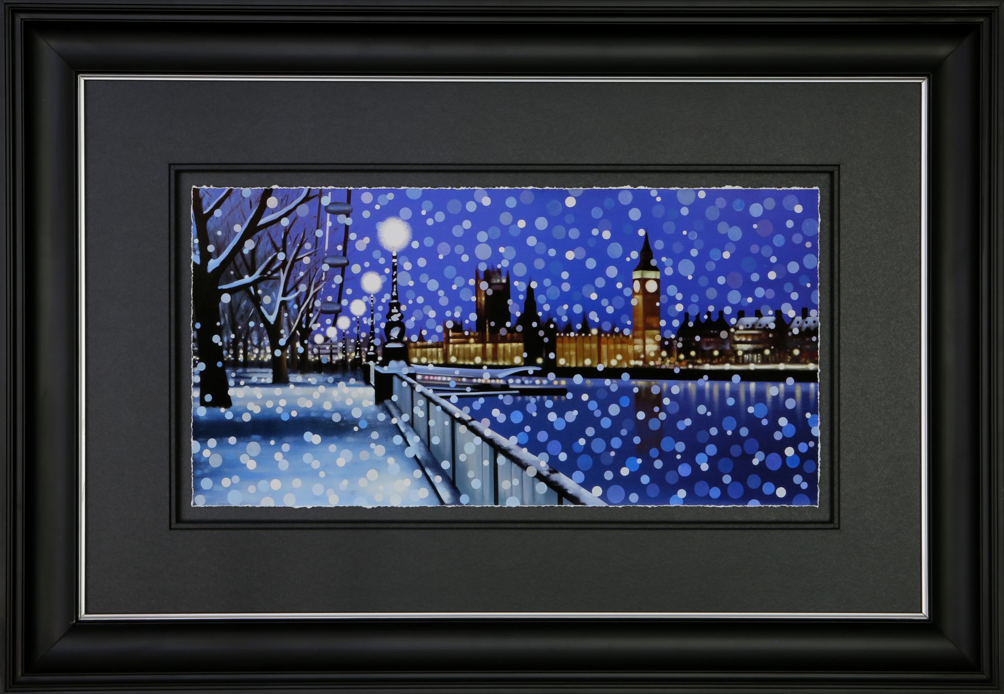 Westminster Flurries Framed Print on Paper by Artist Neil Dawson