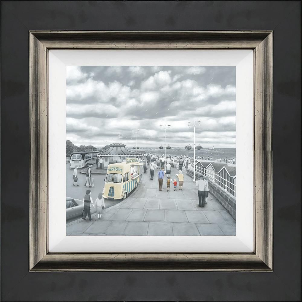 Who Do You Like Best Grandad Or Chips Framed Print on Board by Artist Leigh Lambert