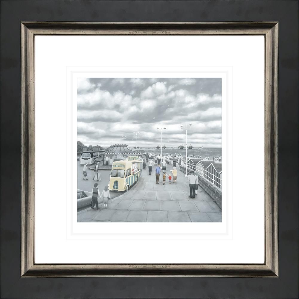 What Do You Like Best, Grandad or Chips Framed Print on Paper by Artist Leigh Lambert