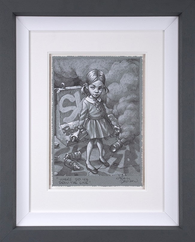 Where Do Ya Draw The Line Framed Signed Limited Edition Print on Paper by Artist Craig Davison 
